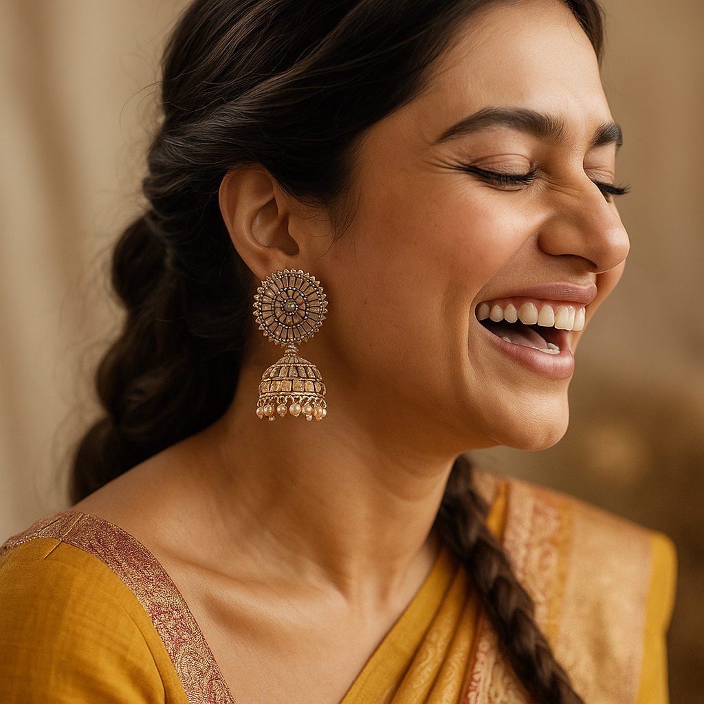 Gray Shinny Jhumka