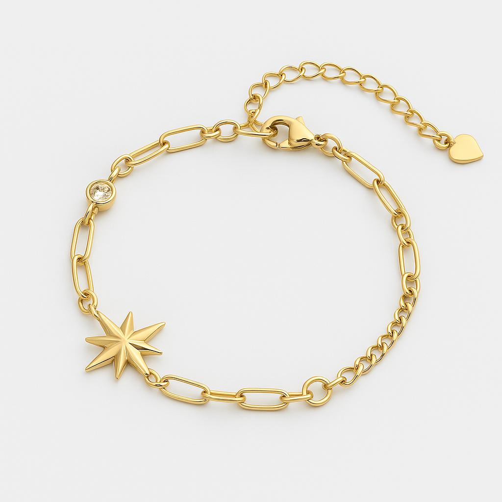 18Kt Gold plated Celestial Star Chain Bracelet