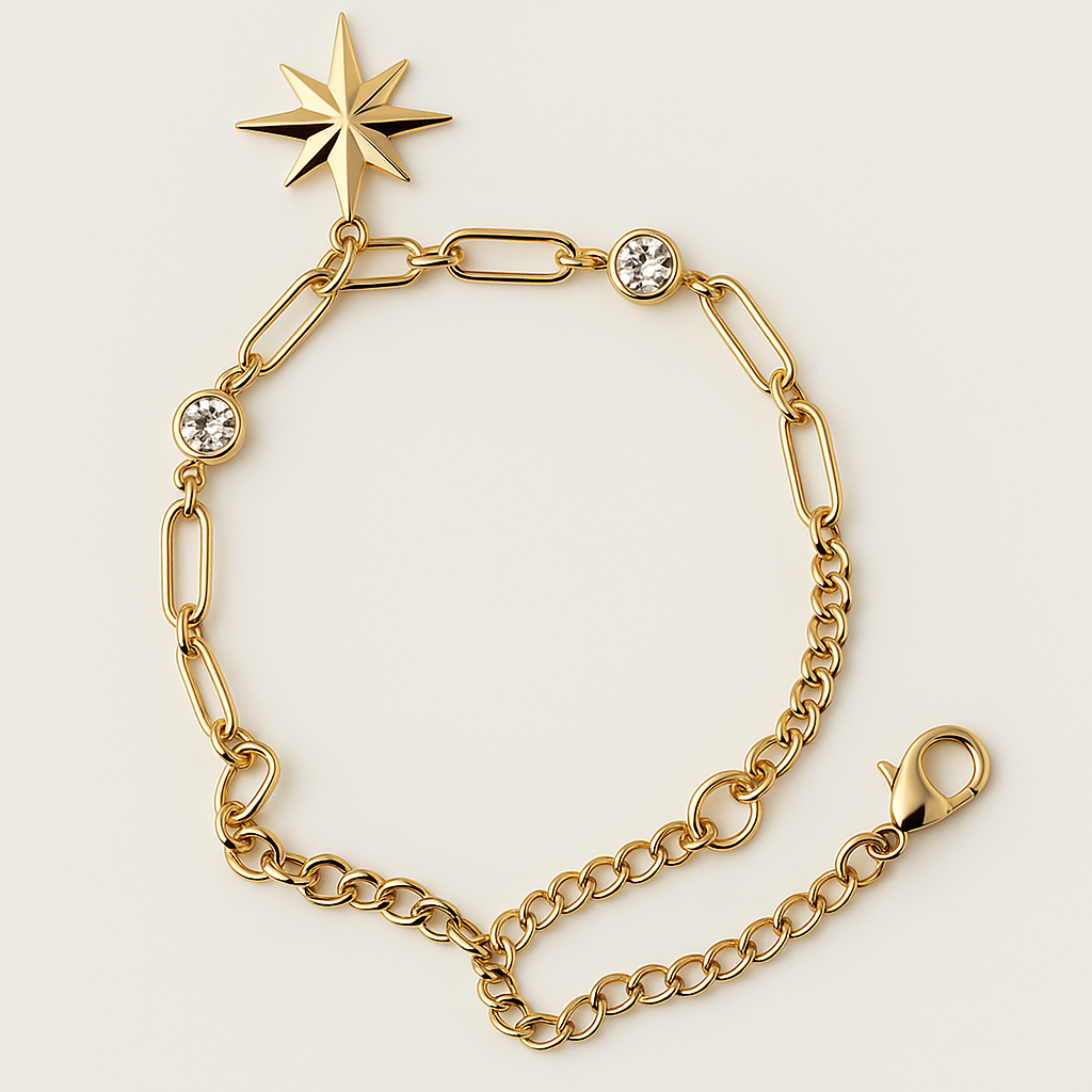 18Kt Gold plated Celestial Star Chain Bracelet