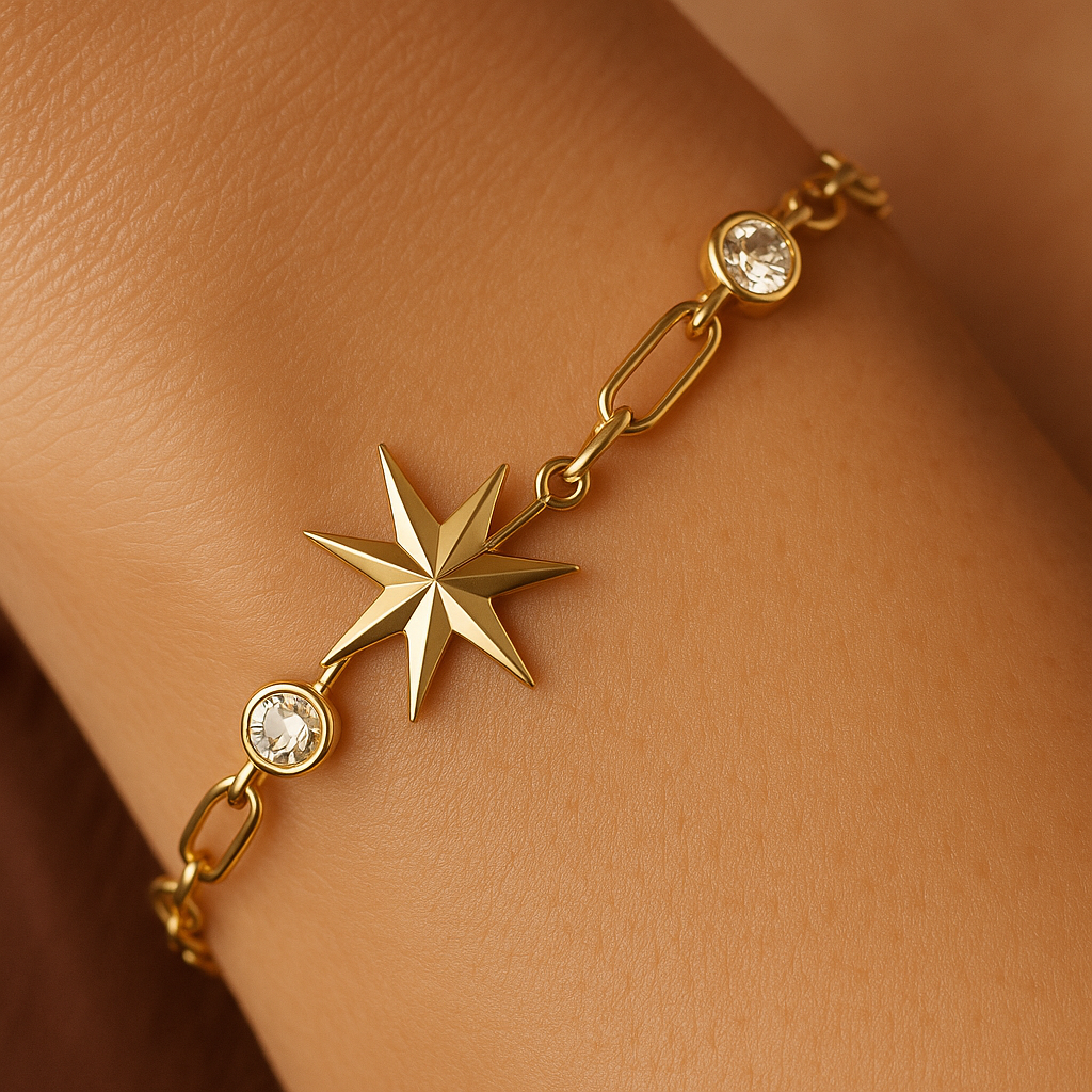 18Kt Gold plated Celestial Star Chain Bracelet