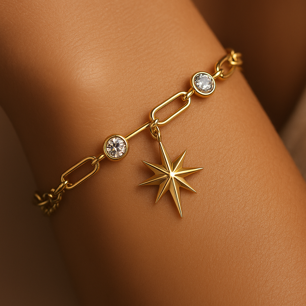 18Kt Gold plated Celestial Star Chain Bracelet