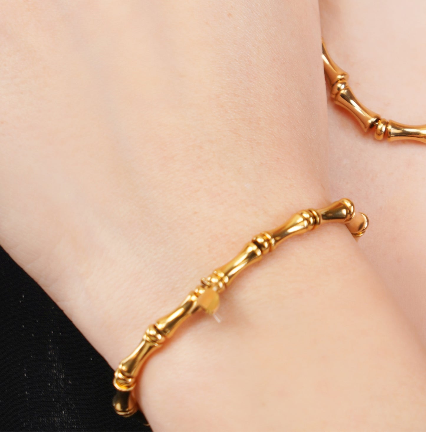 18Kt gold plated Bamboo design Bracelet