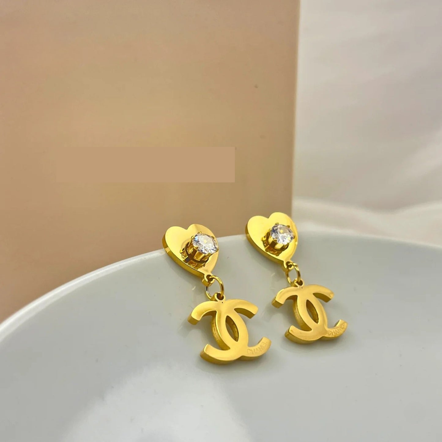 18K Gold plated chanel earrings for women