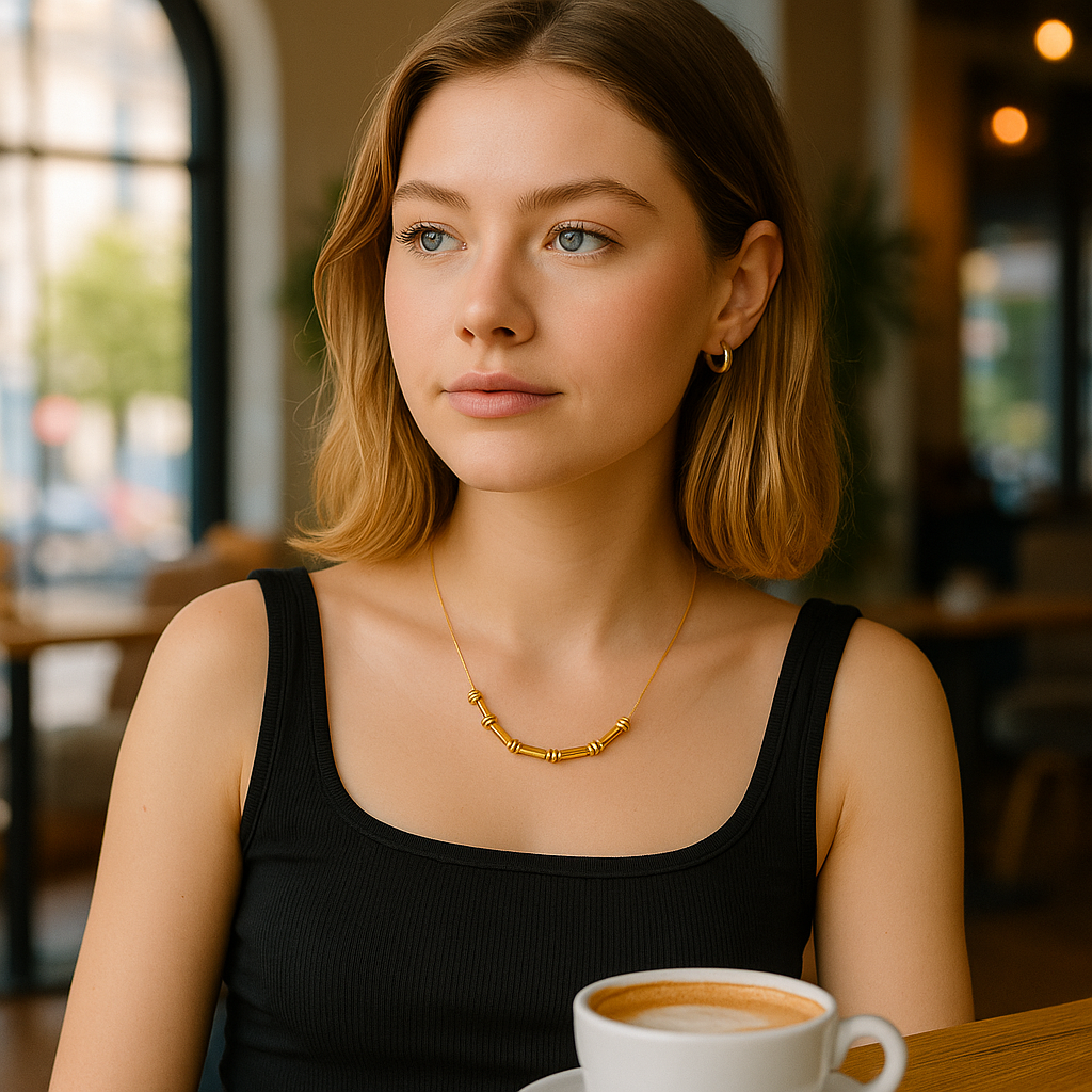 18k Bamboo Pendant