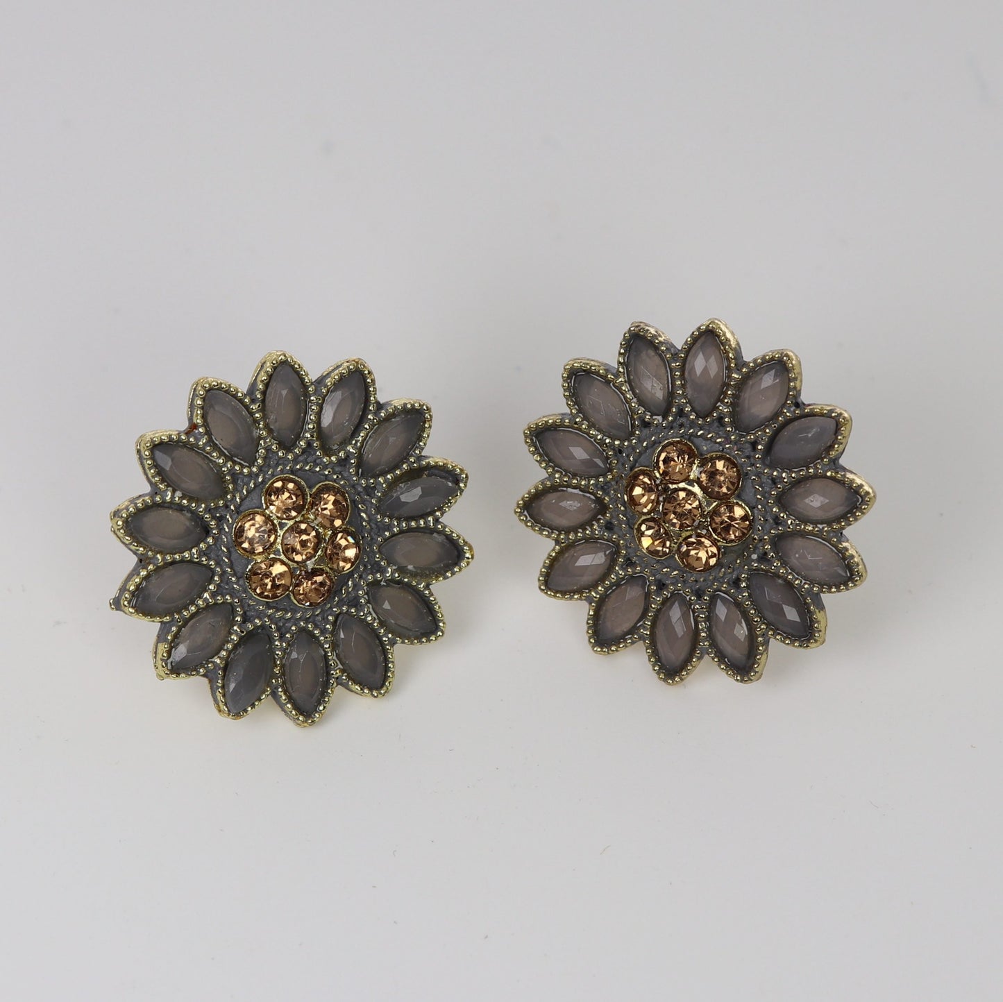 Floral Gray Studs