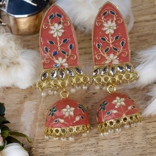 Marvellous Blush Meenakari Earrings