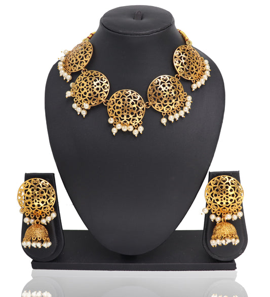 White Punjabi Choker Set