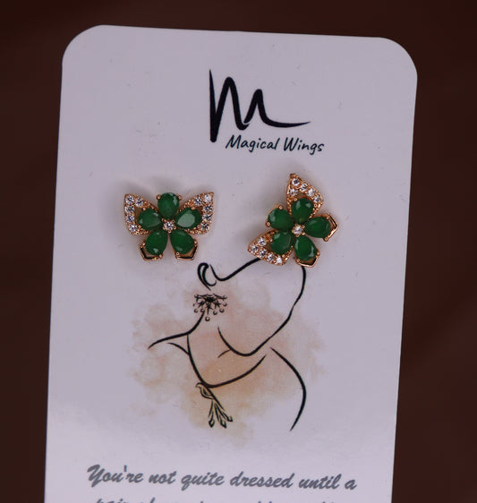 Emerald Butterfly AD Stud