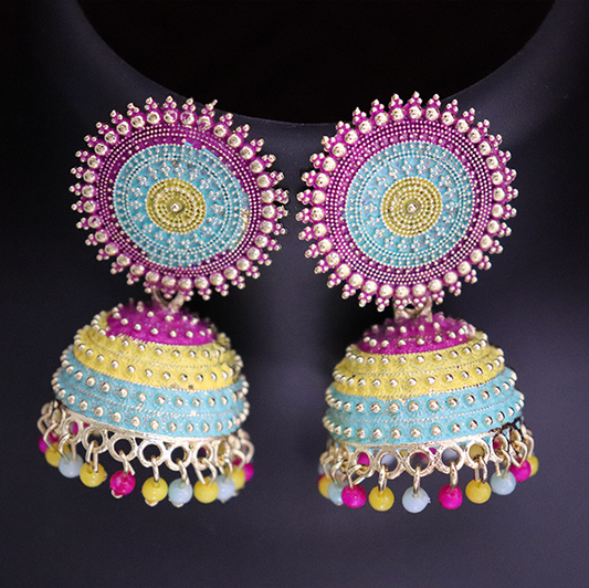 Multi Meenakari Jhumka