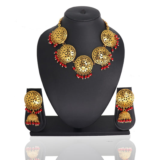 Red Punjabi Choker Set